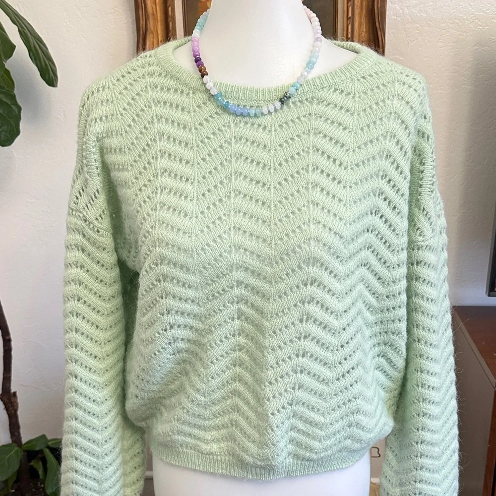 Light Green Women's Sweater Marine Layer (Sezane look) - Picture 1 of 7